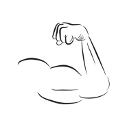 Vector Doodle Arm of Muscle Man
